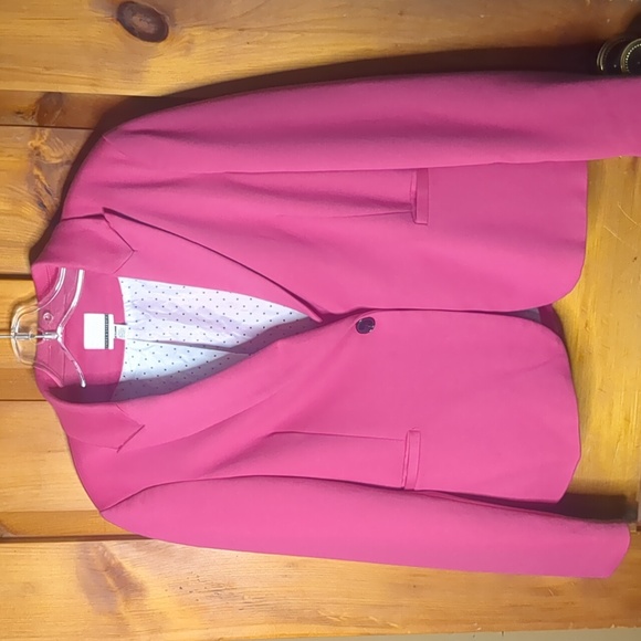 JULES & LEOPOLD* notch collar long sleeve 1 button close crop blazer jacket sz S - Picture 3 of 11